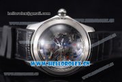 Corum Bubble Skeleton Miyota 9015 Asia 3001 Automatic Steel Case with Skeleton Dial and Black Leather Strap