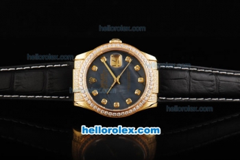 Rolex Datejust Swiss ETA 2836 Automatic Movement Black Dial with Diamond Bezel-Diamond Markers