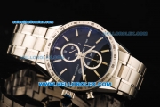 Tag Heuer Carrera Chronograph Miyota Quartz Movement Full Steel with Black Dial and Stick Markers