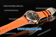 Tudor Heritage Ranger Swiss ETA 2824 Automatic Steel Case with Orange Leather Strap Black Dial and Stick/Arabic Numeral Markers