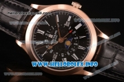 Patek Philippe Grand Complications Perpetual Calendar Miyota Quartz Rose Gold Case with Black Dial and White Roman Numeral Markers