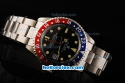 Rolex GMT-Master Swiss ETA 2836 Automatic Movement Full Steel with Blue/Red Bezel and Yellow Markers