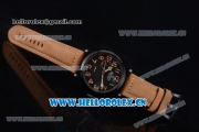 Zenith Pilot Type 20 GMT Asia ST25 Automatic PVD Case with Black Dial Arabic Numeral Markers and Brown Leather Strap