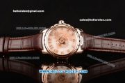 Ulysse Nardin Freak Asia ST22 Automatic Rose Gold Case with White Dial Numeral Markers and Brown Leather Strap - 7750 Coating