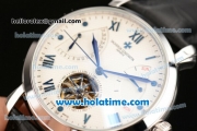 Vacheron Constantin Malte ST22 Automatic Steel Case with Blue Markers White Dial and Black Leather Bracelet