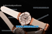 Hublot Big Bang Aero Bang Chrono Miyota Quartz Rose Gold Case with White Skeleton Dial Stick Markers and White Ceramic Bezel