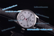IWC Portugieser Asia 6497 Manual Winding Steel Case with White Dial and Black Leather Strap