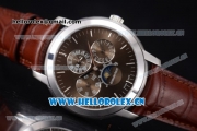 Audemars Piguet Jules Audemars Grand Complication Asia ST16 Automatic Steel Case Brown Dial Stick Markers and Brown Leather Strap (EF)