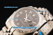 Rolex Datejust Swiss ETA 2836 Automatic Movement Full Steel with Black Dial and Roman Numeral Markers