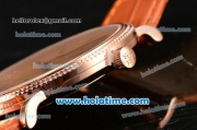 Patek Philippe Calatrava Miyota Quartz Rose Gold Case with Roman Numeral Markers and Champagne Dial