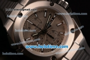 IWC Ingenieur Chrono Swiss Valjoux 7750 Automatic Titanium Case with Grey Dial Black Rubber Strap and White Stick Markers - 1:1 Original (K)