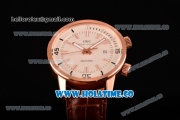 IWC Aquatimer Vintage 1967 Asia Automatic Rose Gold Case with White Dial Stick Markers and Brown Leather Strap