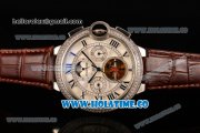 Cartier Ballon Bleu De Tourbillon Moonphase Asia Automatic Steel Case with White Dial and Roman Numeral Markers - Diamonds Bezel Cartier Ballon Bleu De Tourbillon Moonphase Asia Automatic Steel Case with White Dial and Roman Numeral Markers - Diamonds Bezel