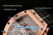 Richard Mille Felipe Massa Flyback Chrono Swiss Valjoux 7750 Automatic Rose Gold Case with Arabic Numeral Markers and Skeleton Dial