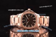 Patek Philippe Aquanaut Swiss ETA 2824 Automatic Rose Gold Case/Strap with Chocolate Dial