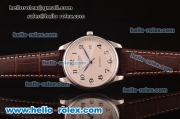 Longines Master Collection Swiss ETA 2836 Automatic Steel Case with White Dial and Brwon Leather Strap-1:1 Original