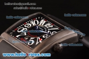 Franck Muller Conquistador Chronograph Automatic Movement PVD Case with Black Dial and Black Rubber Strap