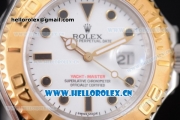 Rolex Yacht-Master Swiss ETA 2836 Automatic Two Tone Case/Bracelet with White Dial and Dot Markers - 1:1 Original (J12)