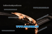 Patek Philippe Calatrava Miyota Quartz Rose Gold Case with Black Dial and Diamonds Markers