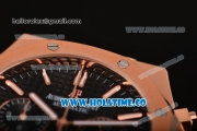 Audemars Piguet Royal Oak 41MM Chrono Miyota Quartz Full Rose Gold with Black Dial and White Stick Markers