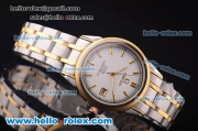 Omega De Ville Automatic Two Tone Case with White Dial and Yellow Gold Markers