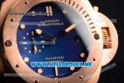 Panerai Luminor Submersible 1950 3 Days Automatic PAM 671 Clone P.9000 Automatic Bronzo Case with Blue Dial and Brown Leather Strap - 1:1 Original (ZF)