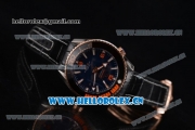 Omega Seamaster Planet Ocean 600M Clone Omega 8900 Automatic Steel Case with Blue Dial and Black Leather Strap (EF)