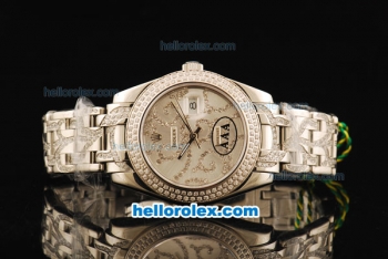 Rolex Datejust Rolex 3135 Automatic Movement Full Steel with Diamond Bezel and Diamond Strap