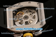 Richard Mille Felipe Massa Flyback Chrono Swiss Valjoux 7750 Automatic Steel Case with White Markers Black Rubber Bracelet and Numeral Markers
