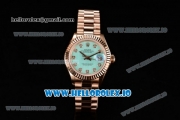 Rolex Datejust Swiss ETA 2671 Automatic Rose Gold Case with Diamonds Markers Green Dial and Rose Gold Bracelet (BP)