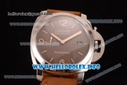 Panerai Luminor Marina 1950 3 Days PAM 353 Clone P.9000 Automatic Steel Case with Brown Dial and Brown Leather Strap (KW)