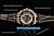 Audemars Piguet Rubens Barrichello Chrono Miyota Quartz Steel Case with PVD Bezel Stick Markers and White/Black Skeleton Dial (EF)