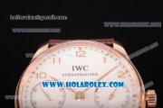 IWC Portugieser Power Reserve Clone IWC 52010 Automatic Rose Gold Case with Arabic Numeral Markers and White Dial (ZF)