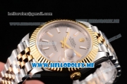 Rolex Datejust II Asia 2813 Automatic Two Tone Case/Bracelet with Grey Dial and Stick Markers (BP)