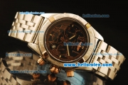 Breitling Chronomat B01 Chronograph Miyota Quartz Full Steel with Black Dial and Rose Gold Roman Markers
