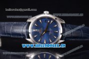 Omega Seamaster Aqua Terra 150 M Clone 8500 Automatic Steel Case Blue Dial Blue Leather Strap and Stick Markers (EF)