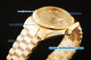 Rolex Datejust Automatic Movement ETA Coating Case with Gold Case and Strap-Diamond Markers