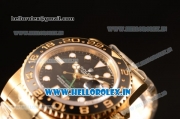 Rolex GMT-Master II Clone Rolex 3135 Automatic Yellow Gold Case With Ceramic Bezel Black Dial 116718 BK (BP)