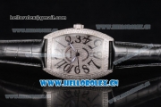 Franck Muller Casablanca Asia Automatic Steel/Diamonds Case with Diamonds Dial and Black Leather Strap Diamonds Bezel (ZF)