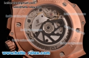 Hublot Big Bang Chrono Clone HUB4100 Automatic Rose Gold Case with Black Rubber Strap Black Dial