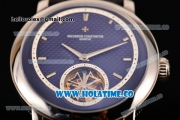 Vacheron Constantin Malte Tourbillon Asia Automatic Steel Case with Black Stick Markers and Blue Dial