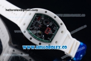 Richard Mille RM 011 Felipe Massa Chronograph Swiss Valjoux 7750 Automatic Ceramic PVD Case with Green and Black Dial Arabic Numeral Markers and White Rubber Strap