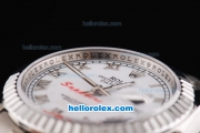 Rolex Datejust Automatic Movement White Dial with Silver Roman Markers and SS Strap