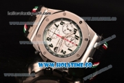 Audemars Piaget Royal Oak Offshore "Pride of Mexico" Best Edition Chronograph Swiss Valjoux 7750 Automatic Steel Case with White Dial Black Leather Strap and Arabic Numeral Markers (JF)