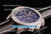 Breitling Bentley Barnato Racing Chrono Miyota OS20 Quartz Steel Case with Blue Dial Diamonds Bezel and Stick Markers