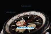 Breitling Chronomatic Swiss Valjoux 7750 Automatic Movement Steel Case with Black Bezel-Stick Markers and Brown Dial