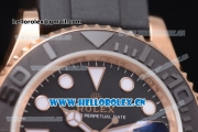 Rolex Yachtmaster 40 Swiss ETA 2836 Automatic Rose Gold Case with Black Dial and Black Rubber Strap Dot Markers - 1:1 Original (JF)