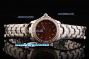 Tag Heuer Link 200 Meters Original Swiss Quartz Movement Full Steel with Brown Dial and Diamond Markers/Bezel-Lady Model