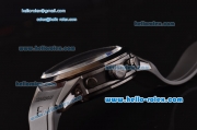 Tag Heuer Mikrogirder 5000 Chronogaph Miyota OS10 Quartz PVD Case with Blue Second Hand Black Dial and Black Rubber Strap