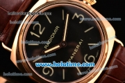 Panerai Radiomir PAM00231 Swiss ETA 6497 Manual Winding Rose Gold Case with Stick/Numeral Markers and Black Dial - 1:1 Original (H)